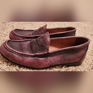 J CREW Men's Italian Leather Ludlow Penny Loafers Dress Shoes Reddish Brown 9D